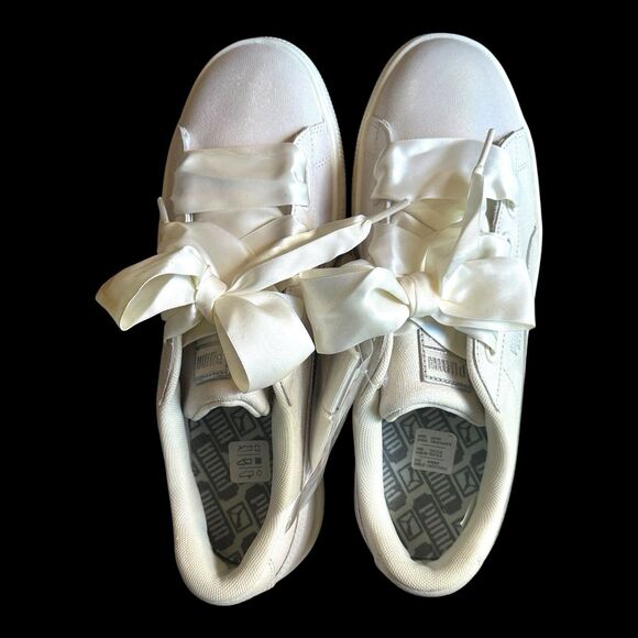 Puma Basket Heart NS Women's Shoes Puma White 364108-02 Size 11 US - Picture 6 of 14